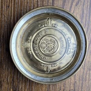 United States Vintage Senate Brass Ashtray Trinket Dish Political Memorabilia